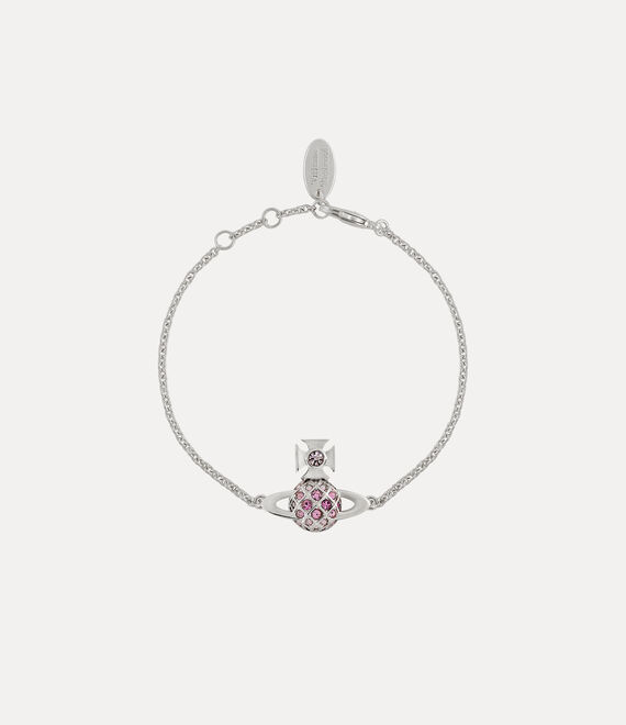Vivienne Westwood Willa Bas Relief Bracelet In Platinum-violet-light-amethyst-amethyst-crystal