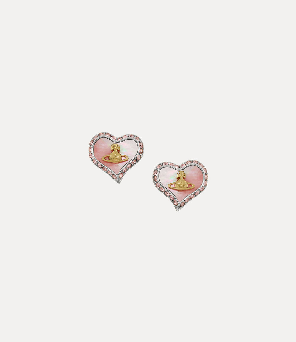 Vivienne Westwood Petra Earrings in Platinum Gold Coral