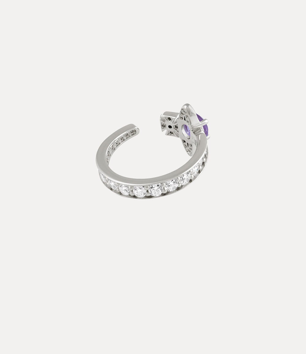 Vivienne Westwood Maitena Ring in Platinum Lavender White Cz, view 3