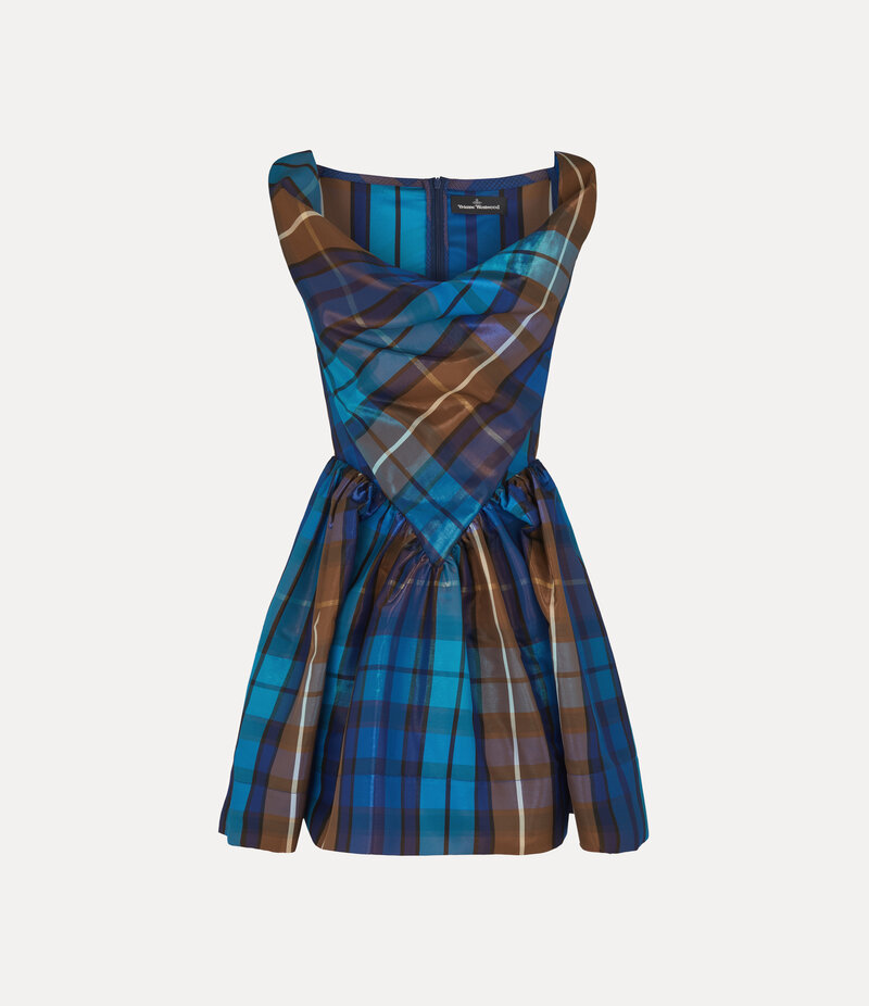 Vivienne Westwood Mini Sunday Dress in Shiny Blue Brown