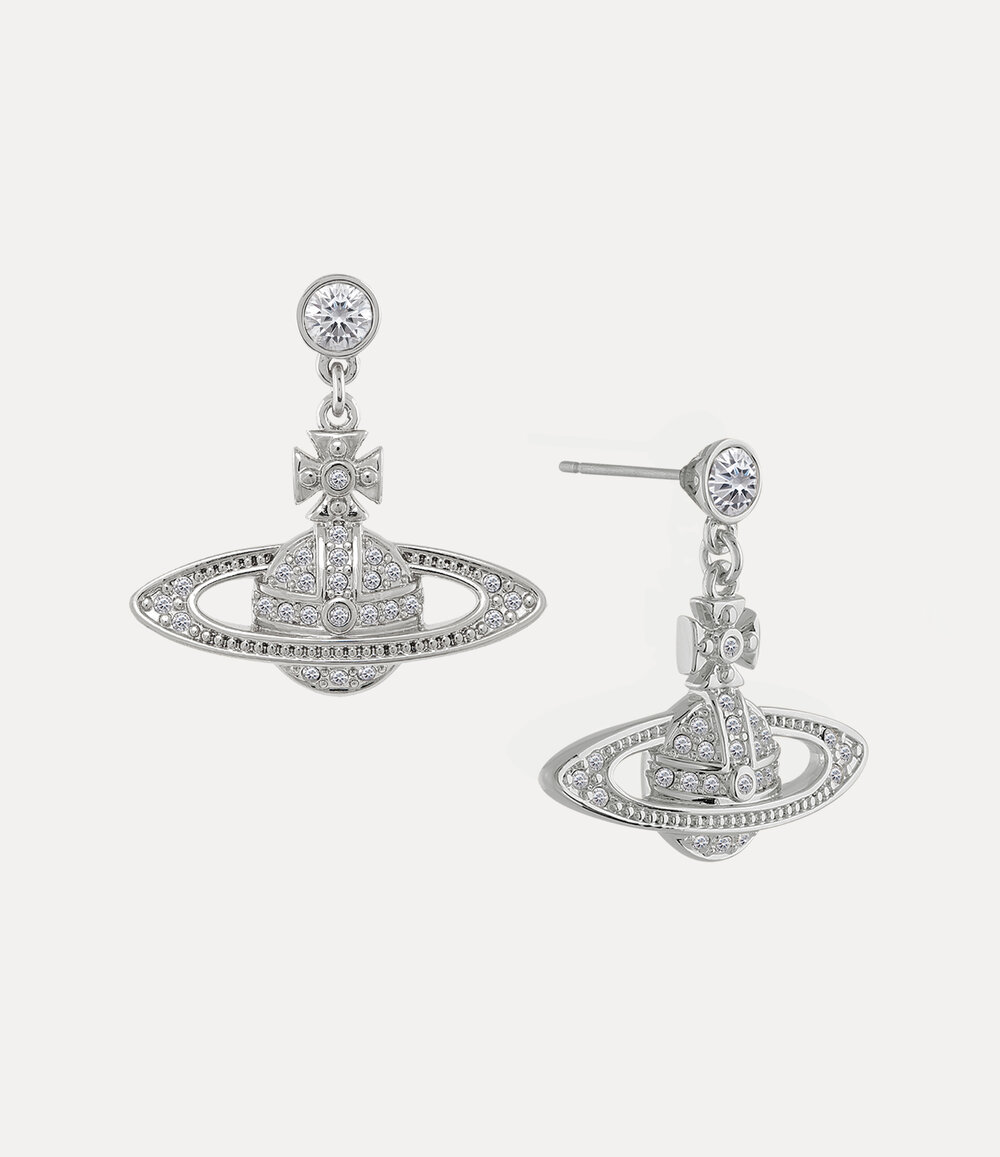 Vivienne Westwood Mini Bas Relief Drop Earrings in Silver