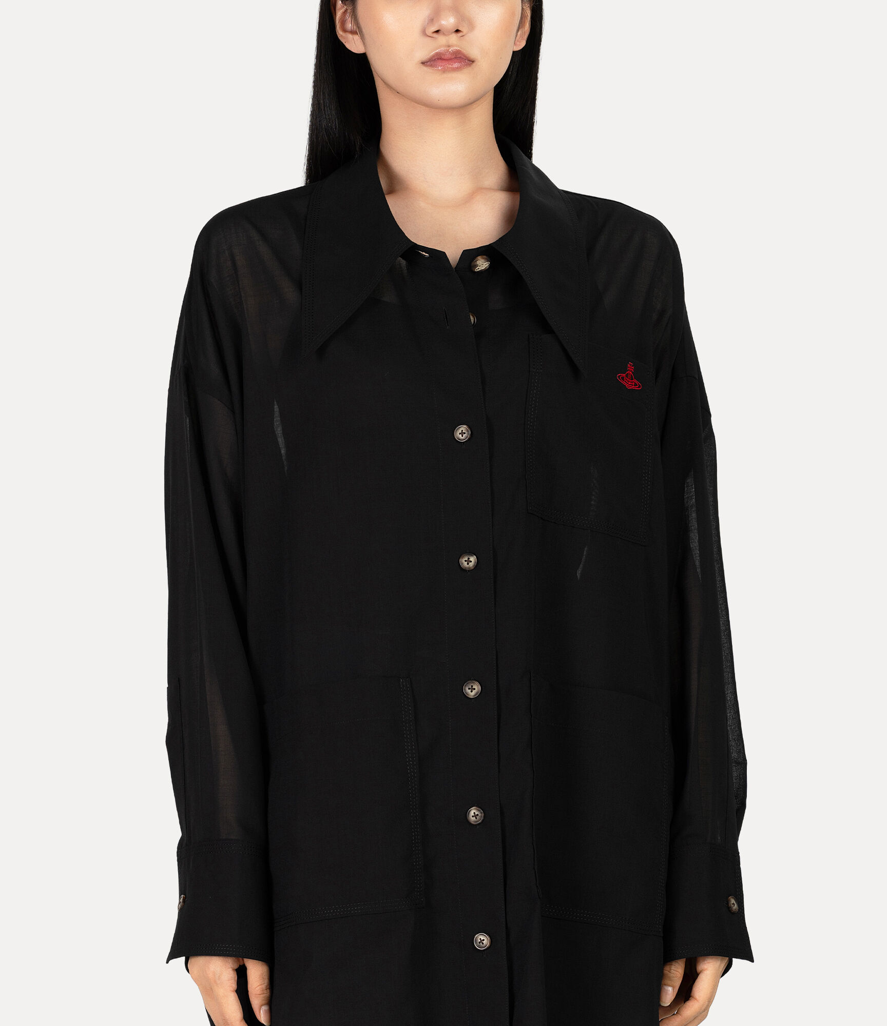 Sheer Wool Oversized Shirt  large image number 4