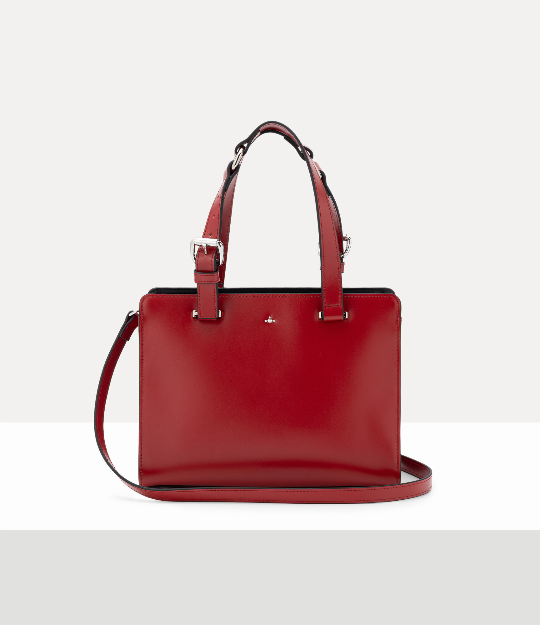 Tiny Orb Square ミディアムトート - レッド | Vivienne Westwood®