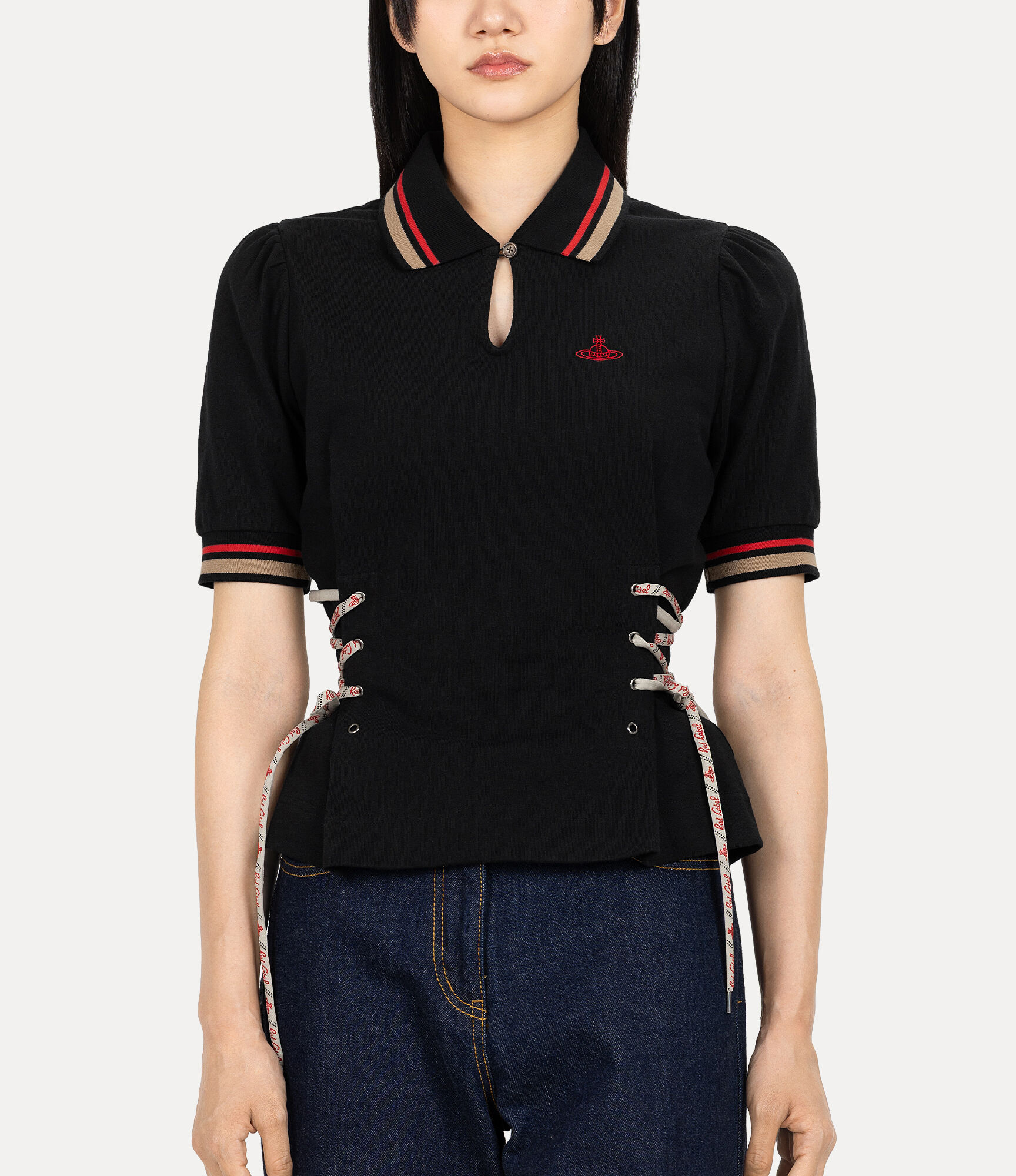 Old Cotton Lace Up Polo Top  large image number 4