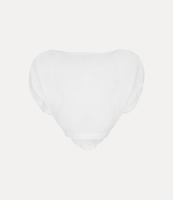 Vivienne Westwood Heart-shaped Crop Top With V-neckline And Embroidered Orb Logo In White