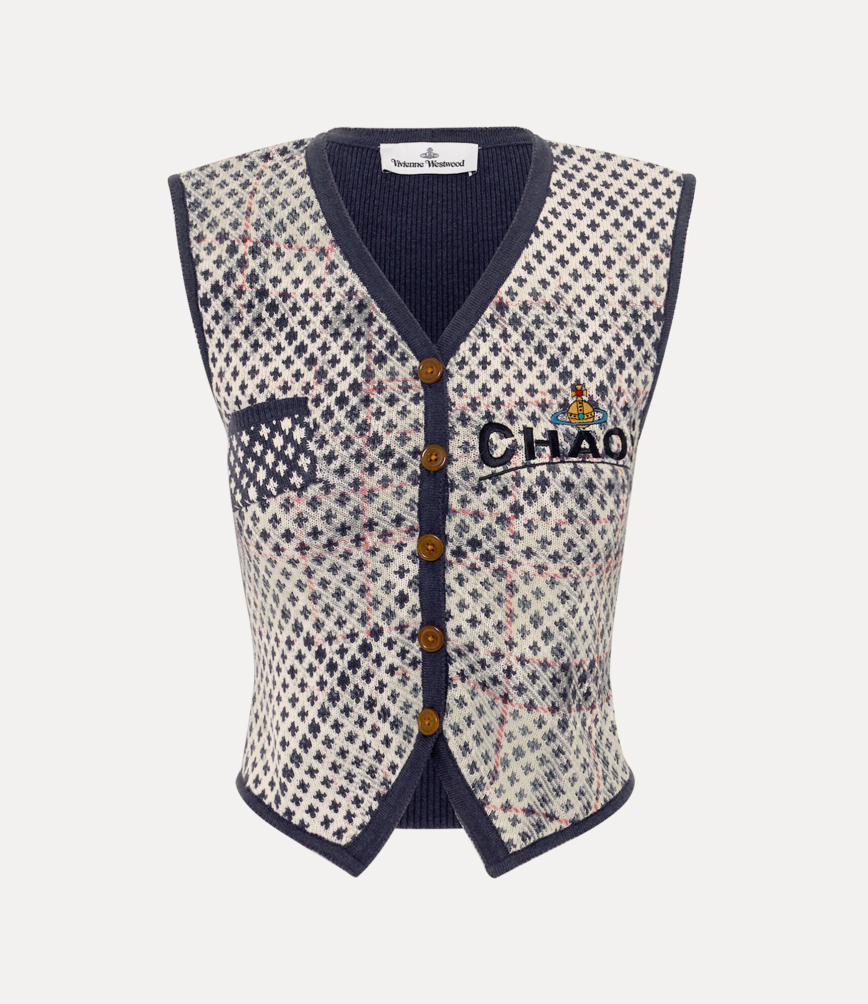 Distressed Tartan Vest