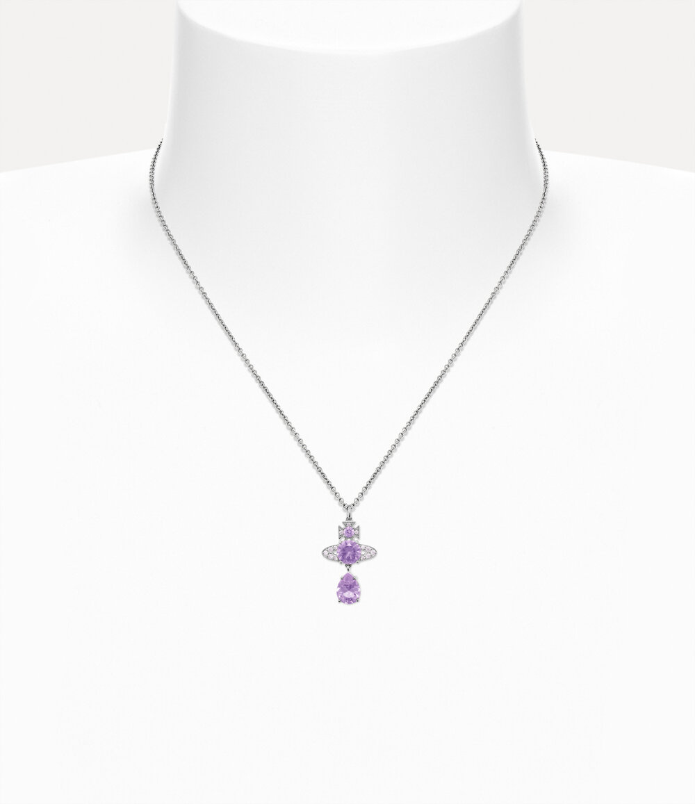 Vivienne Westwood Ismene Drop Pendant Necklace in Platinum Lavender, view 2
