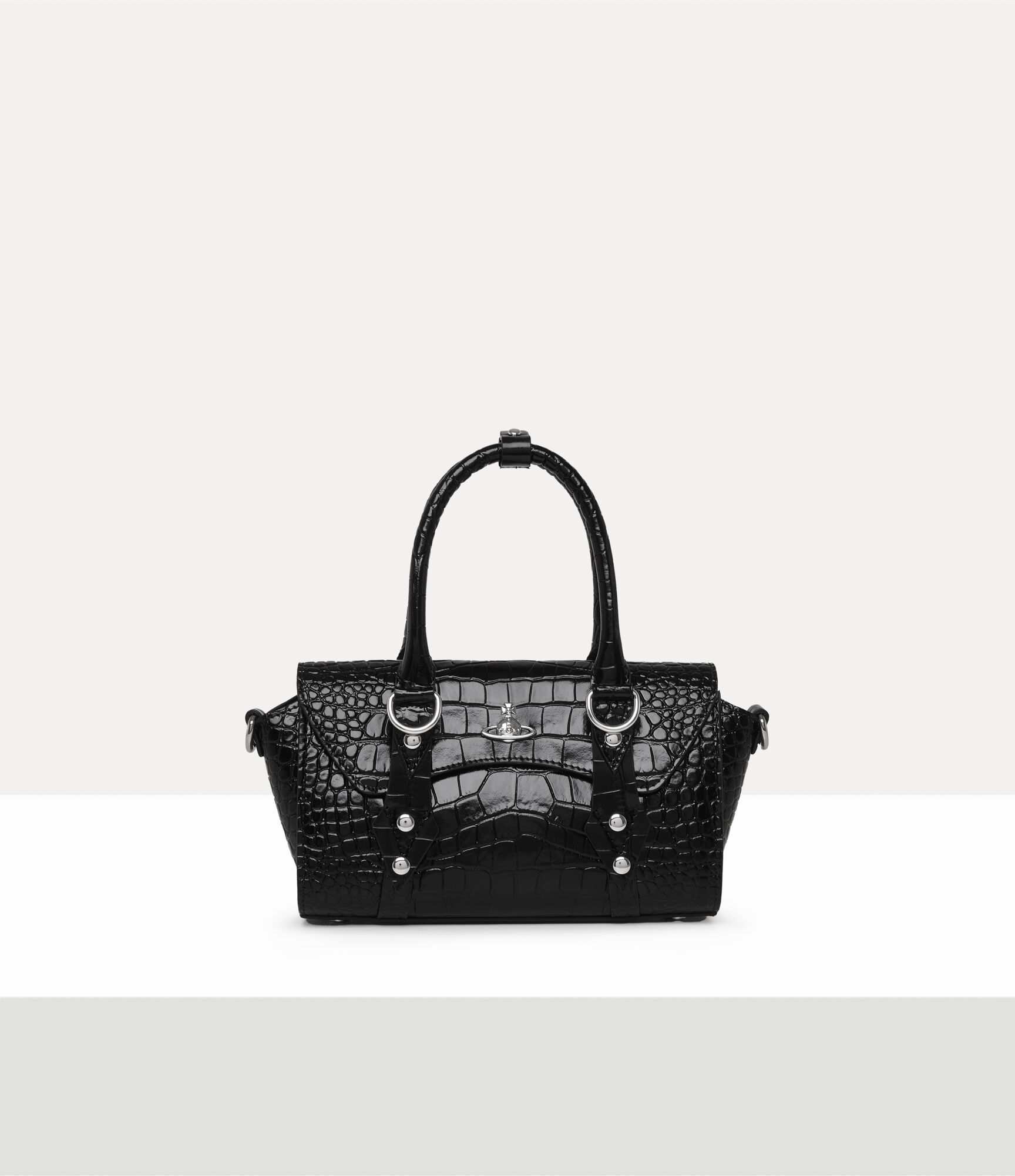 Vivienne Westwood Bettina Mini Crossbody Emboss Croc Leather Black