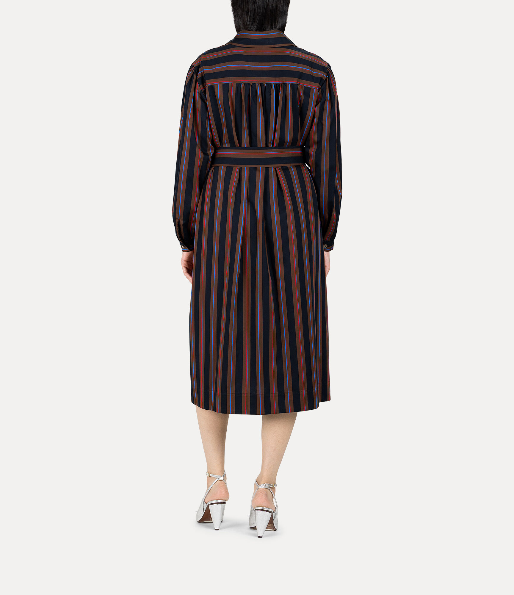 Satin Stripe Pocket Shirt Dress  large image number 3