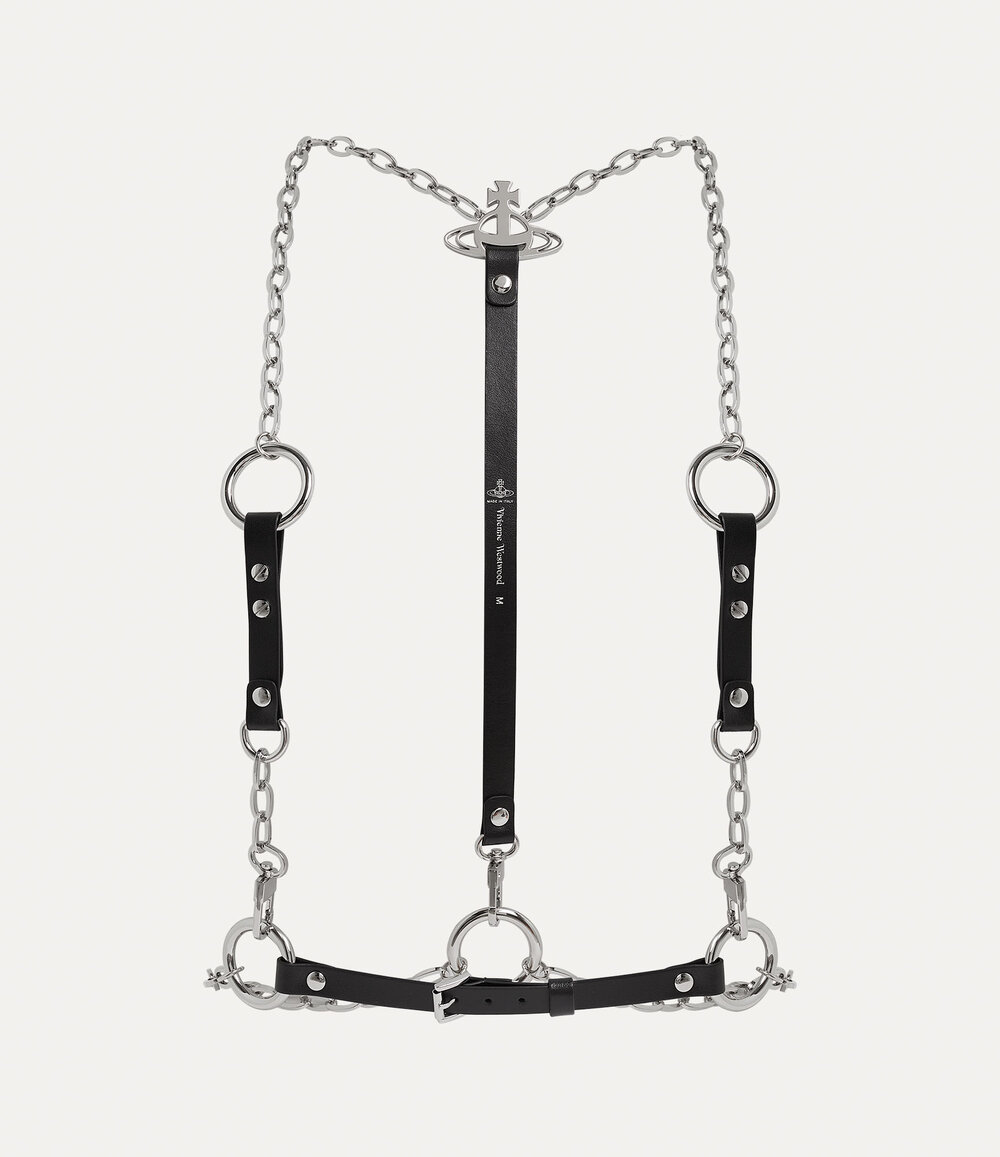 Vivienne Westwood Stud Belt Chain Harness in black