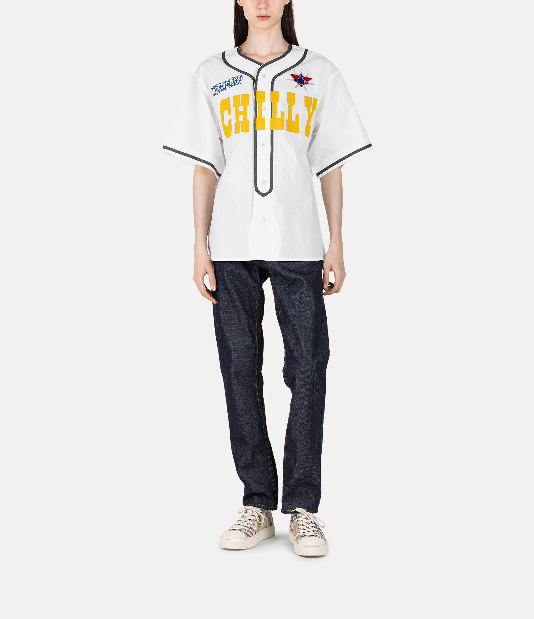 Patchwork Baseball Shirt in WHITE | Vivienne Westwood®