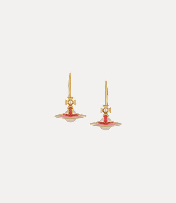 Vivienne Westwood Simonetta Earrings In Gold-creamrose-pearl-dark-pink-enamel