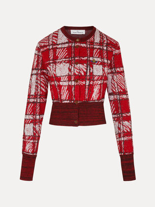 Scribble Check cardigan