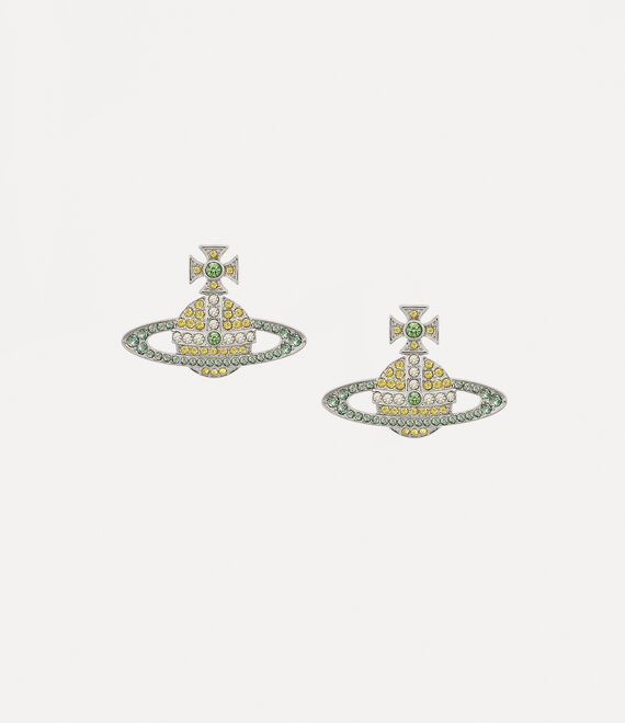 Vivienne Westwood Kika Earrings In Platinum-topaz-erinite-jonquil-peridot-crystal