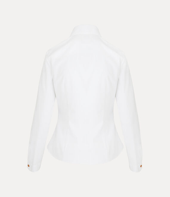 Vivienne Westwood Orb Logo Embroidered Drunken Shirt In White