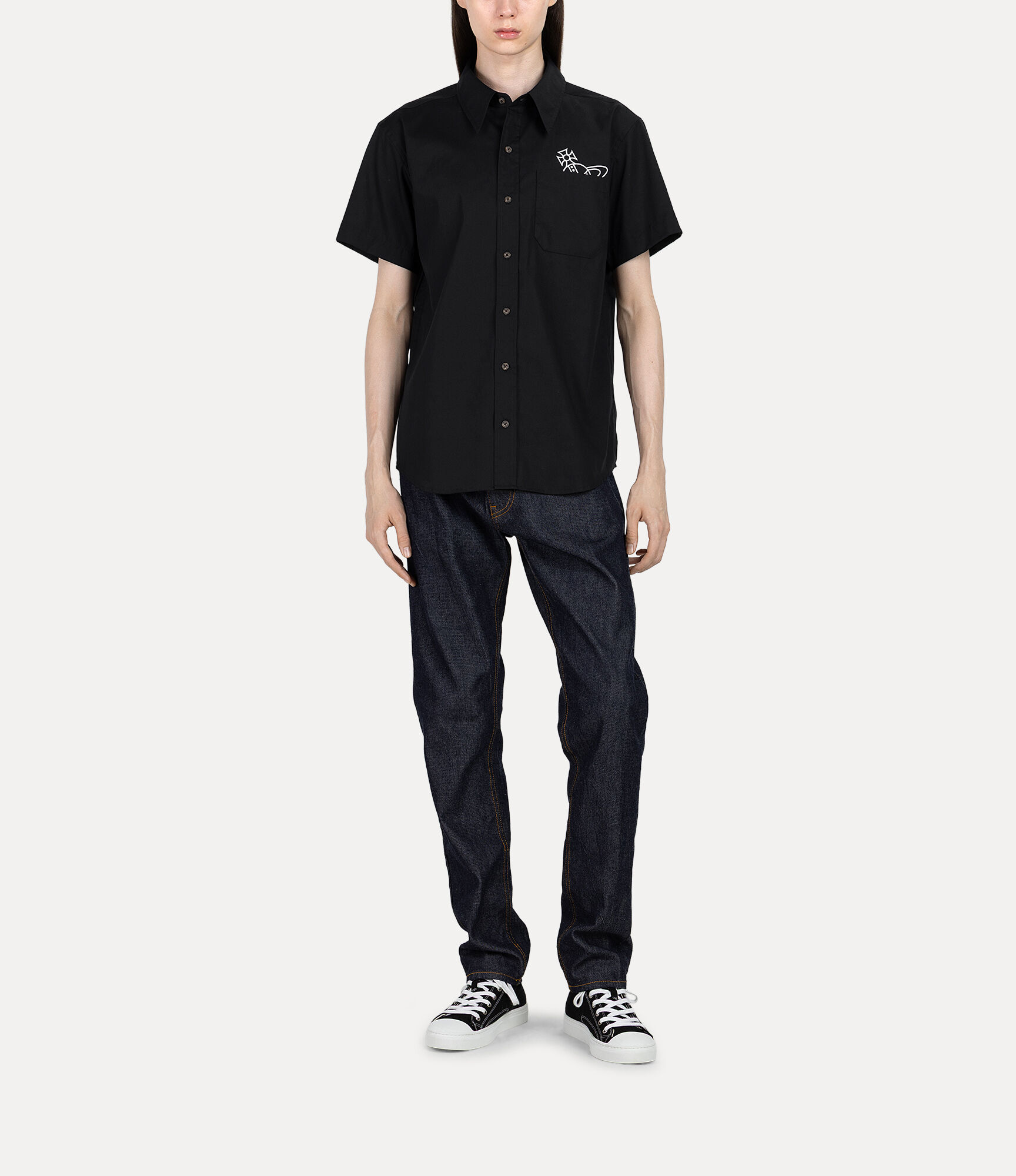 Peek Orb Pocket Short Sleeve Relax Shirt in BLACK | Vivienne Westwood®