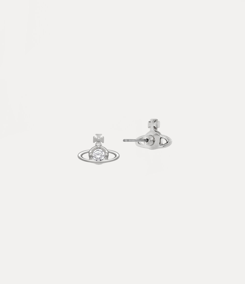 Vivienne Westwood Nano Solitaire Earrings in Silver, view 3