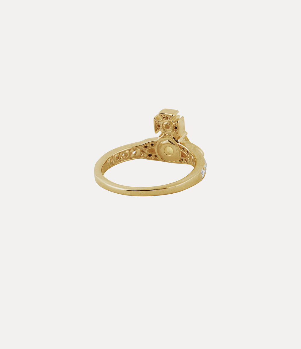 Vivienne Westwood Ismene Ring in Gold Light Turquiose Light Yellow White Cz, view 3
