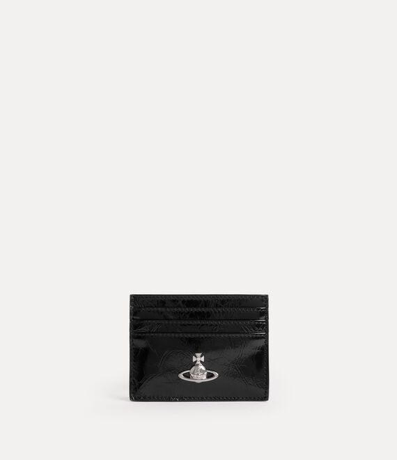 Vivienne Westwood Flat Card Holder Naplak Leather Black One Size Women