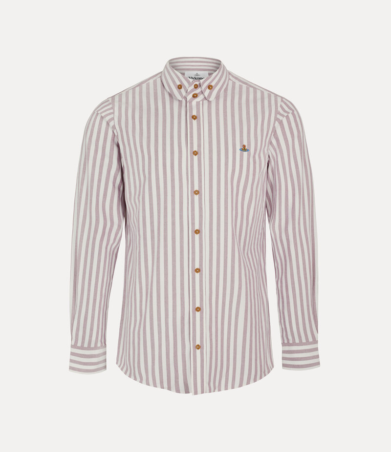 Vivienne Westwood Two Button Krall Shirt in Burgundy Stripe