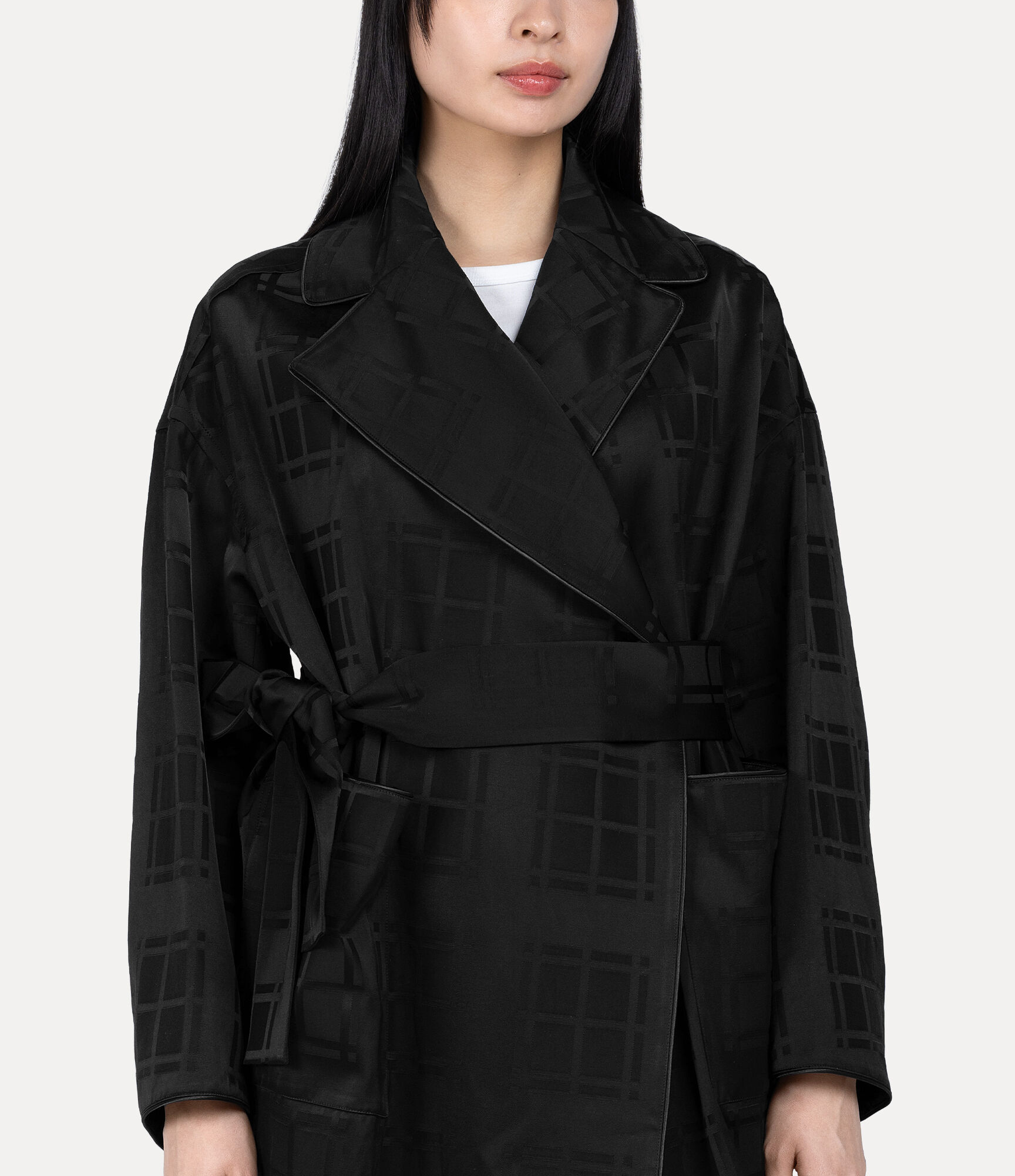 Check Asymmetrical Coat  large image number 4