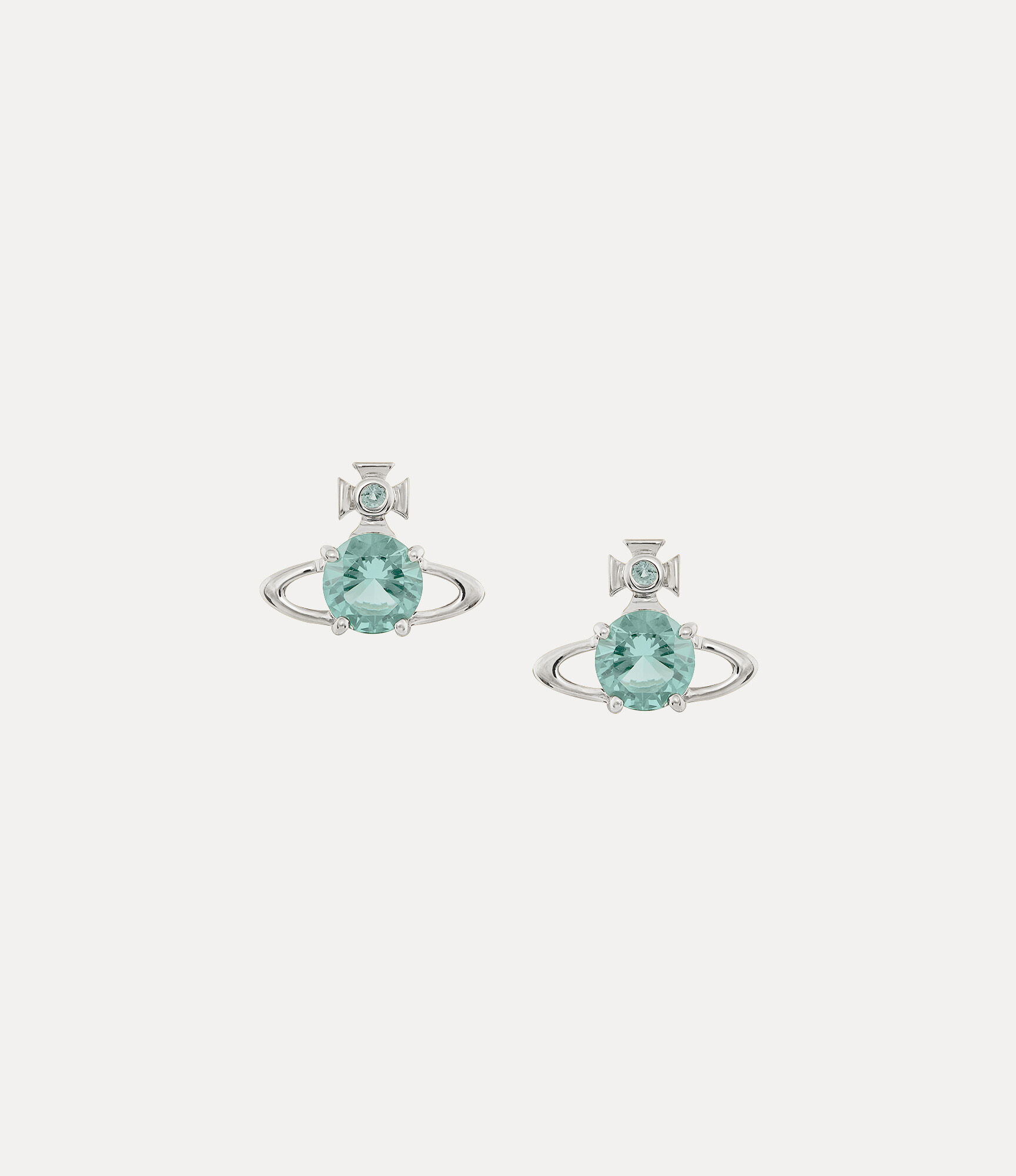Vivienne Westwood Reina Earrings -Platinum-light-turquoise-cz -Platinum-light-turquoise-cz Women