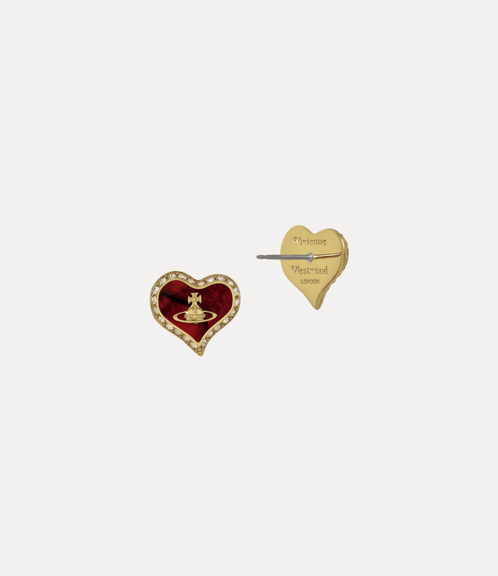 Vivienne Westwood Petra Earrings in Gold Copper Red Mop Honey Crystal, view 2