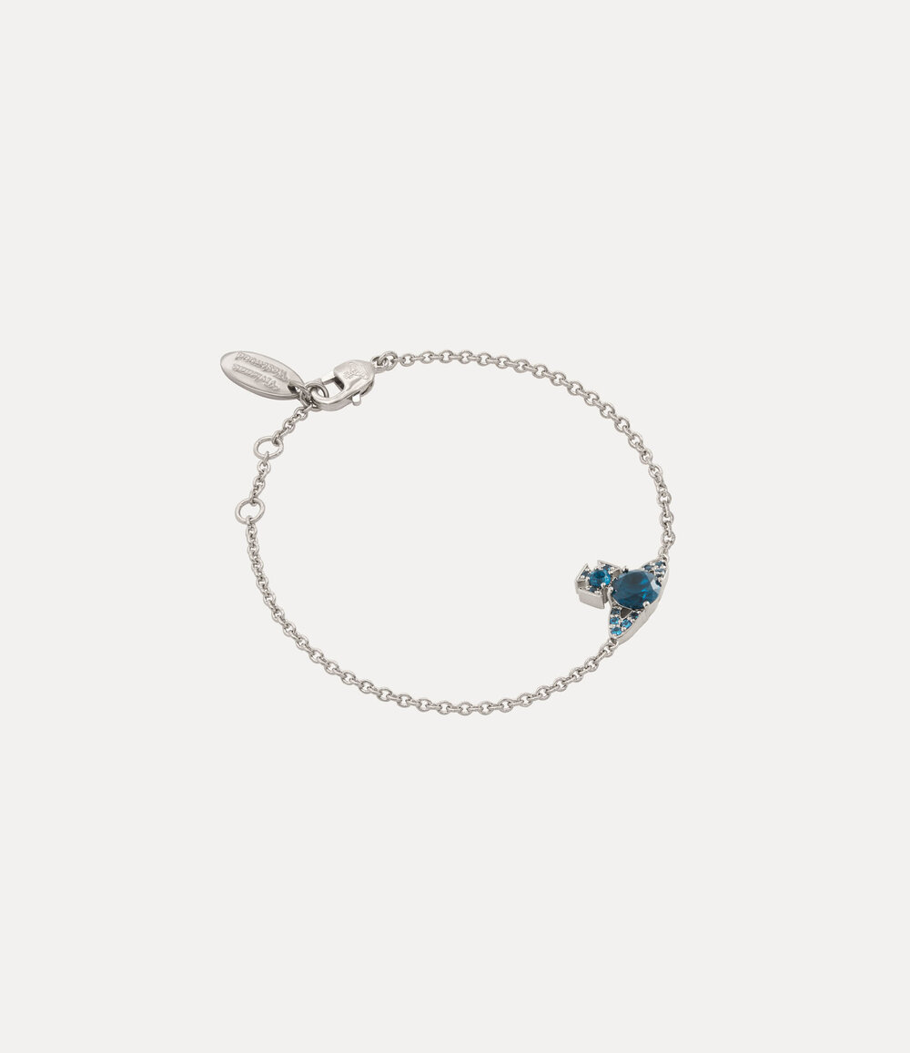 Vivienne Westwood Ismene Bracelet in Platinum Dark Blue Cz, view 2