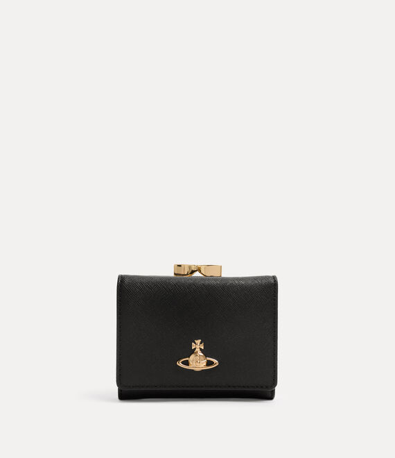 Vivienne Westwood Small Frame Wallet Saffiano Leather Black One Size Women