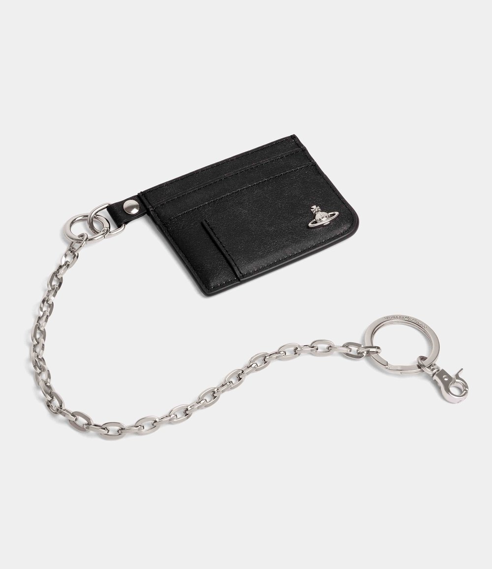 Vivienne Westwood Flat Chain Card Holder in Off Black, view 4