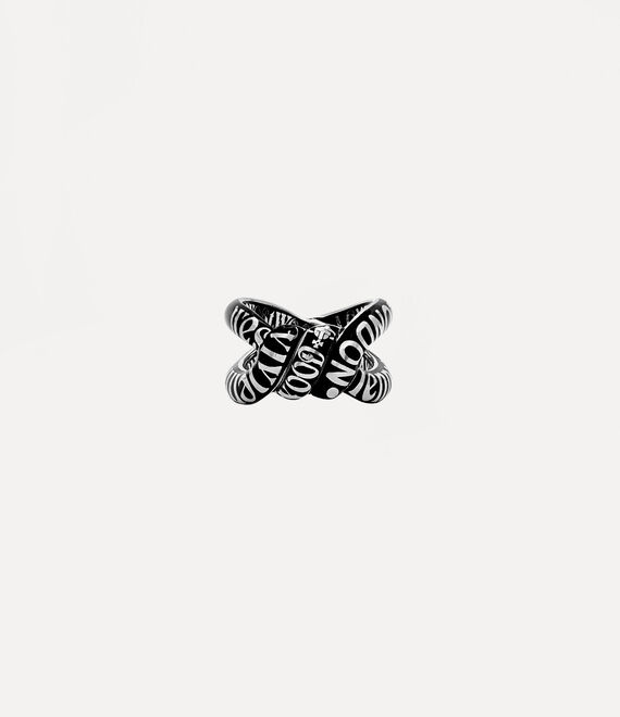 Vivienne Westwood Hilma Ring In Platinum-black-resin