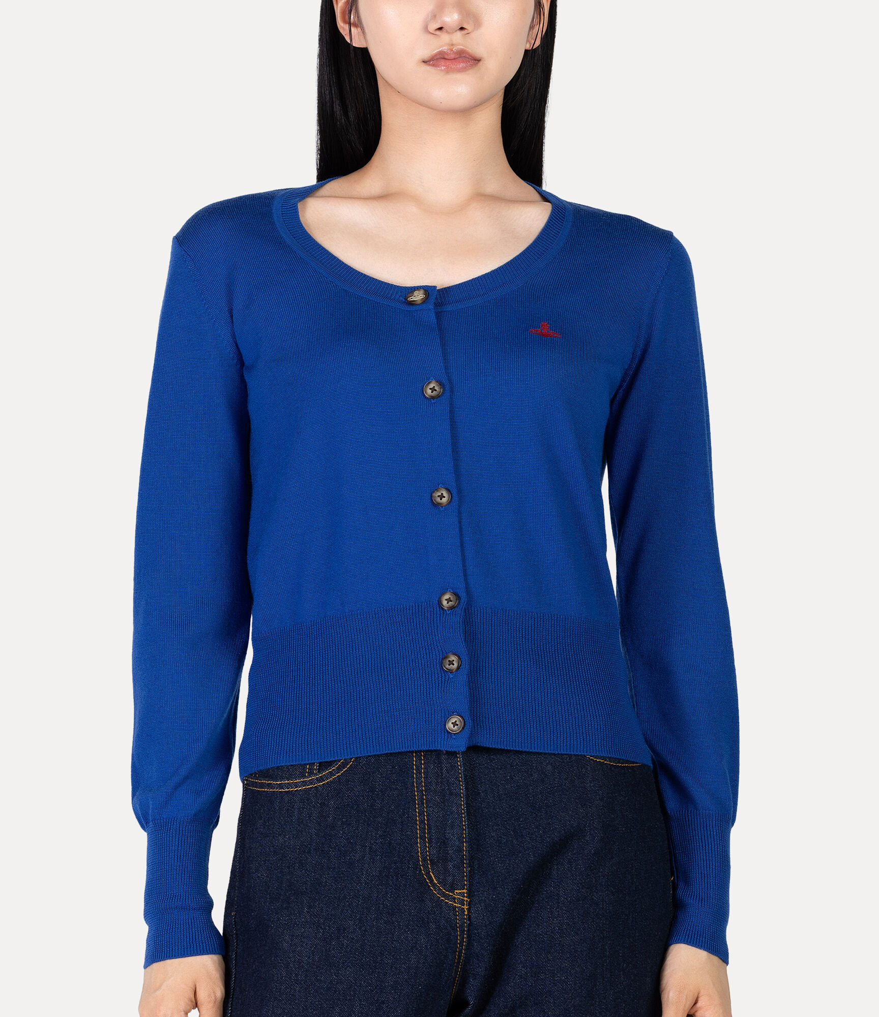 Fine Wool Round Neck Cardigan  large image number 4