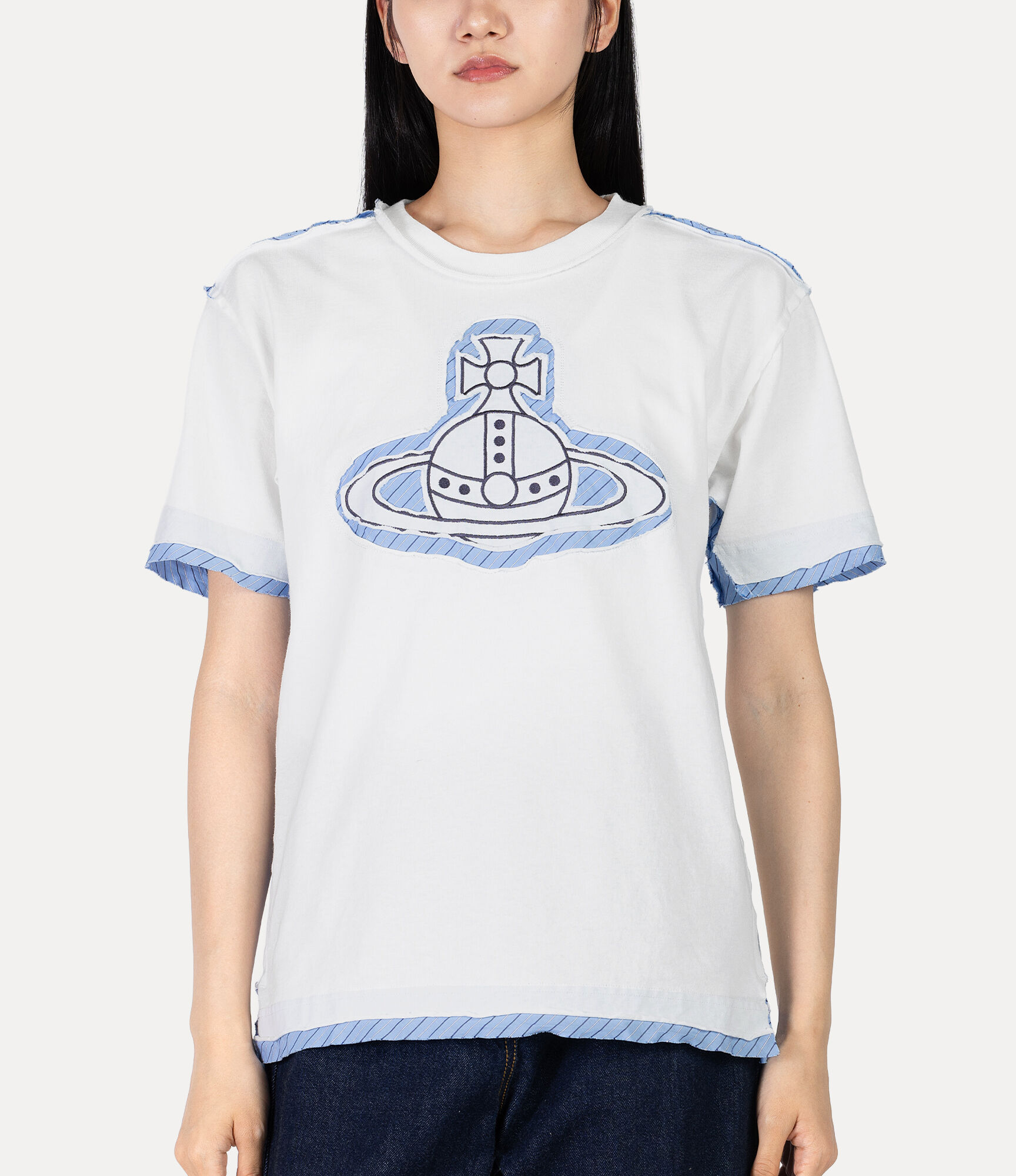 Orb Stripe リラックス Tシャツ - ホワイト | Vivienne Westwood®