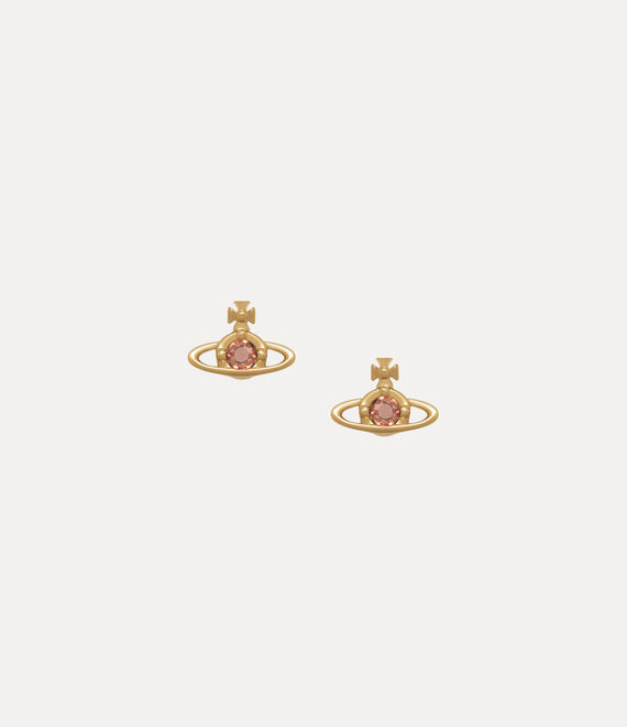 Vivienne Westwood Nano Solitaire Earrings In Gold-rose-gold-crystal