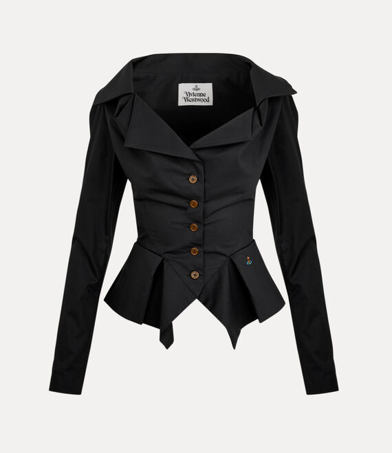 Vivienne Westwood Mens Black Monday Puffed-shoulders Cotton Shirt