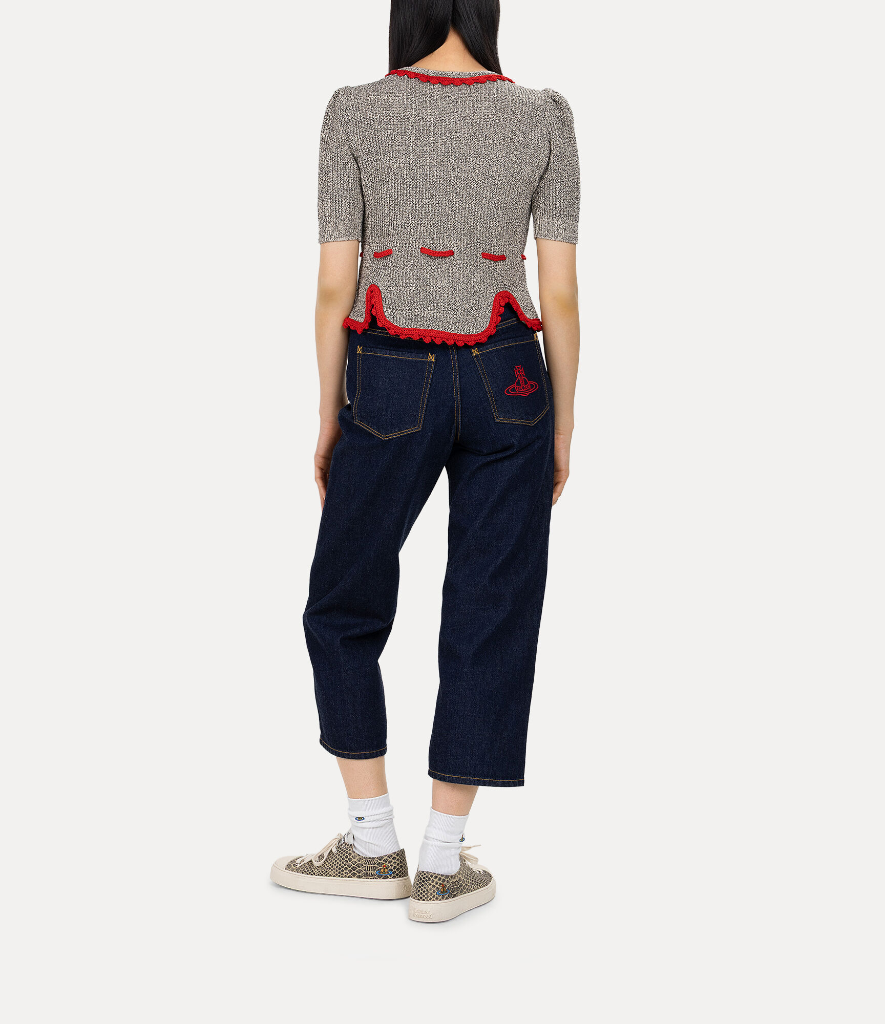 Cotton Linen Peplum Knit Top  large image number 3