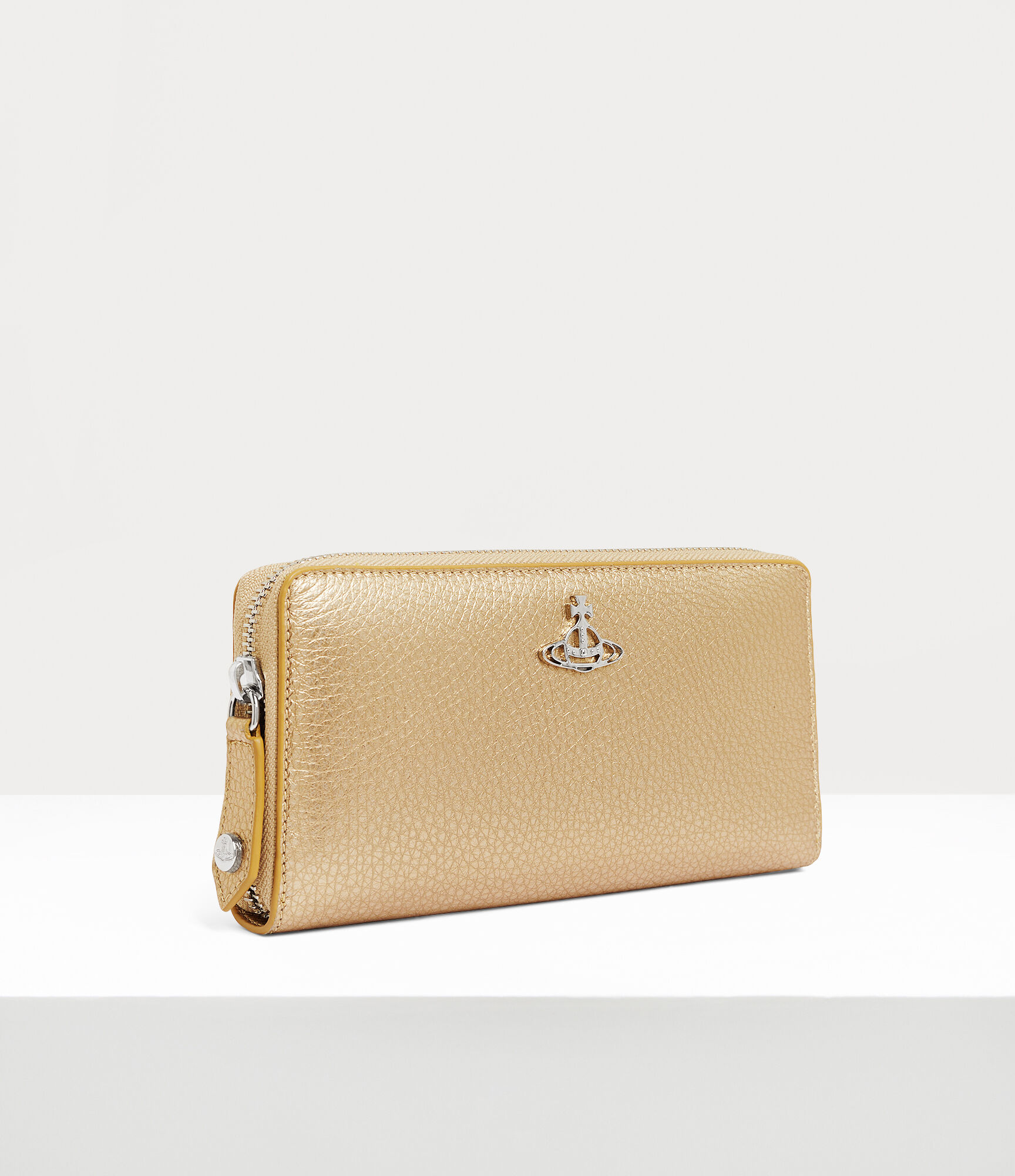 Grain leather zip round wallet  large image number 2