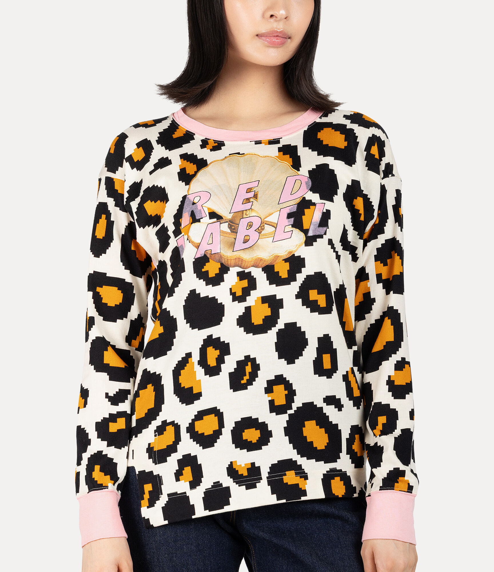 Pixilated Leopard Clam Shell Top   large image number 4