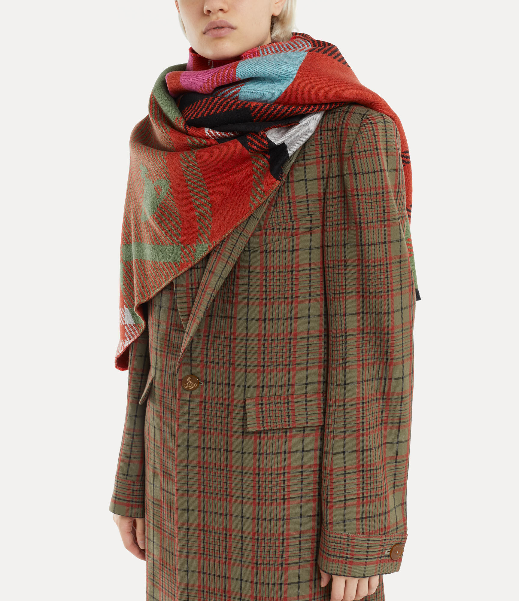 70x200 woven multi tartan wrap  large image number 2