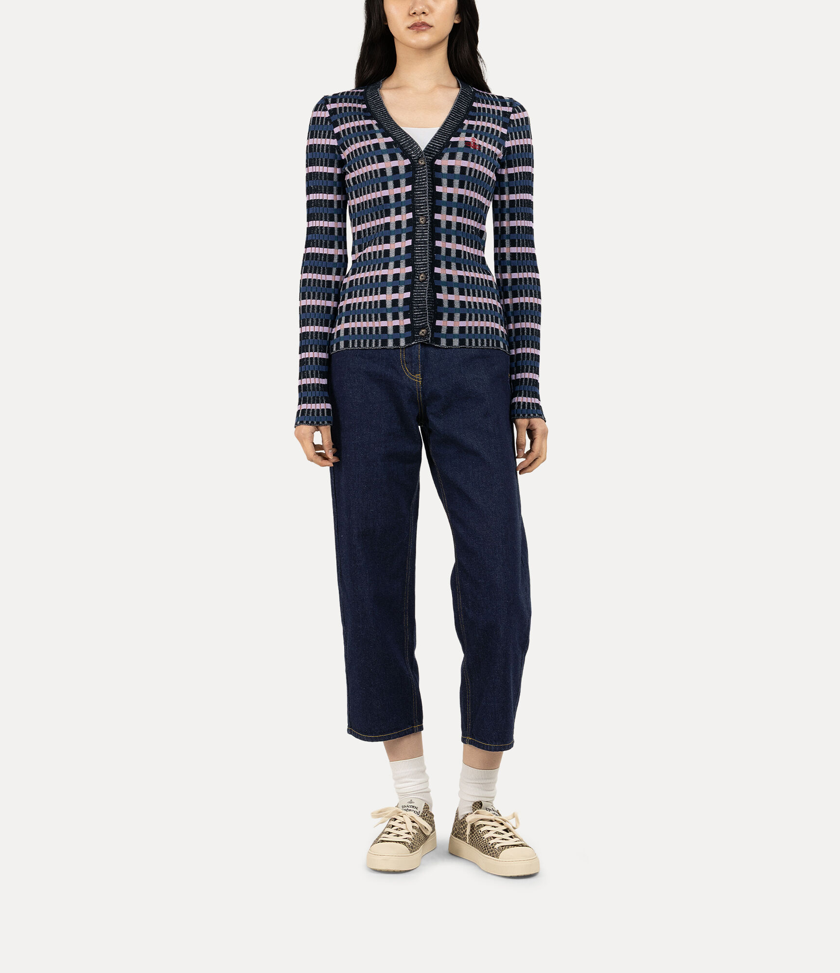 Ribbed V-neck Cardigan  large image number 2