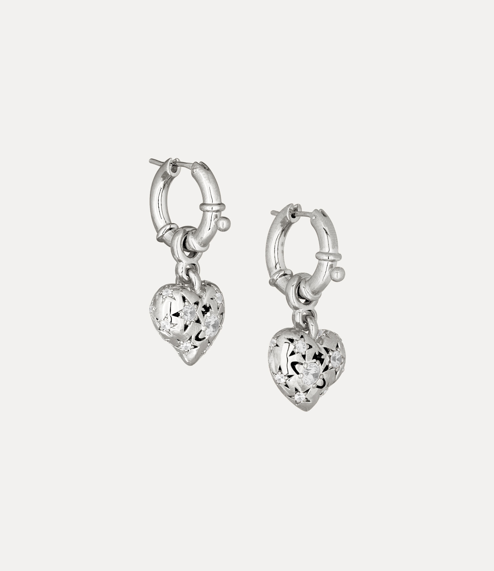 Lee Earrings in PLATINUM-WHITE-CZ | Vivienne Westwood®
