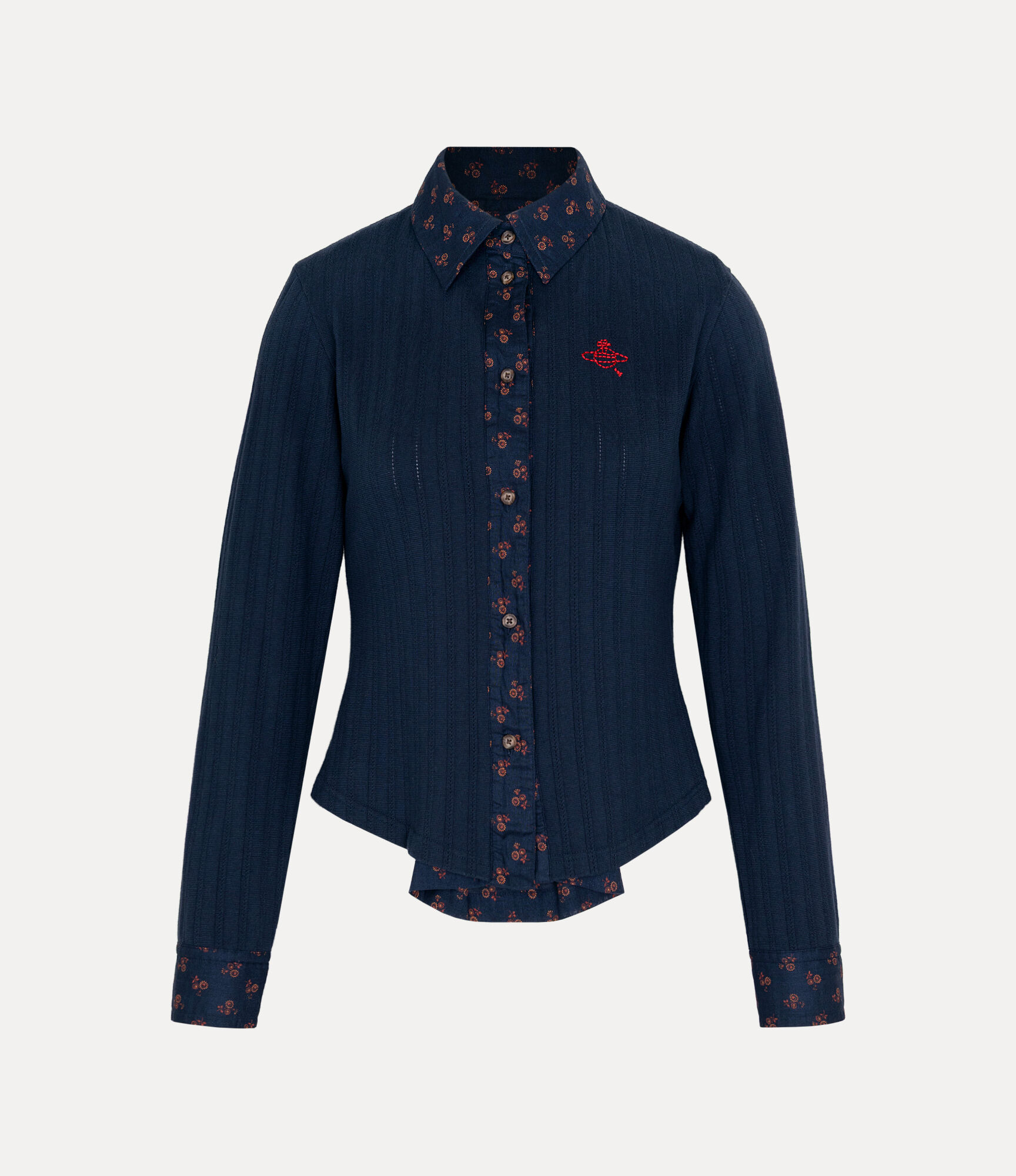 Eyelet Mesh Bandana Flower Shirt Top
