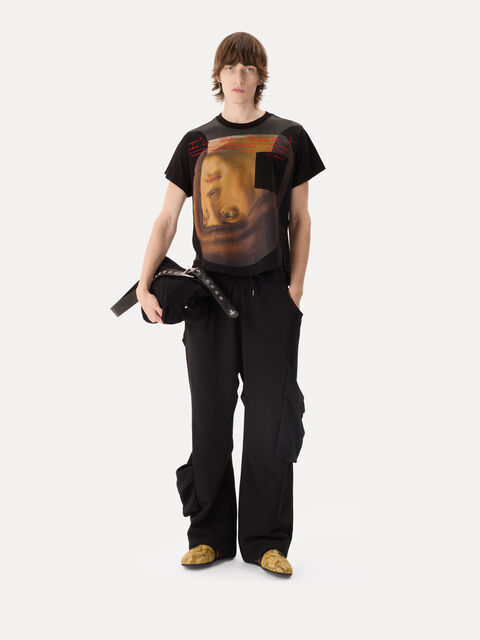 Upside Down Head Circle Hem T-shirt 