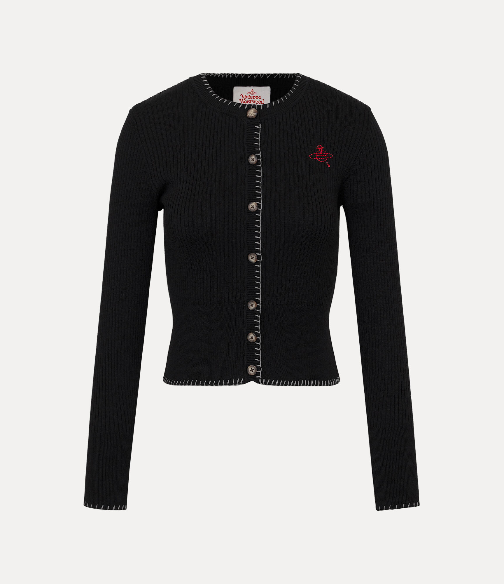 Blanket Stitch Rib Cardigan