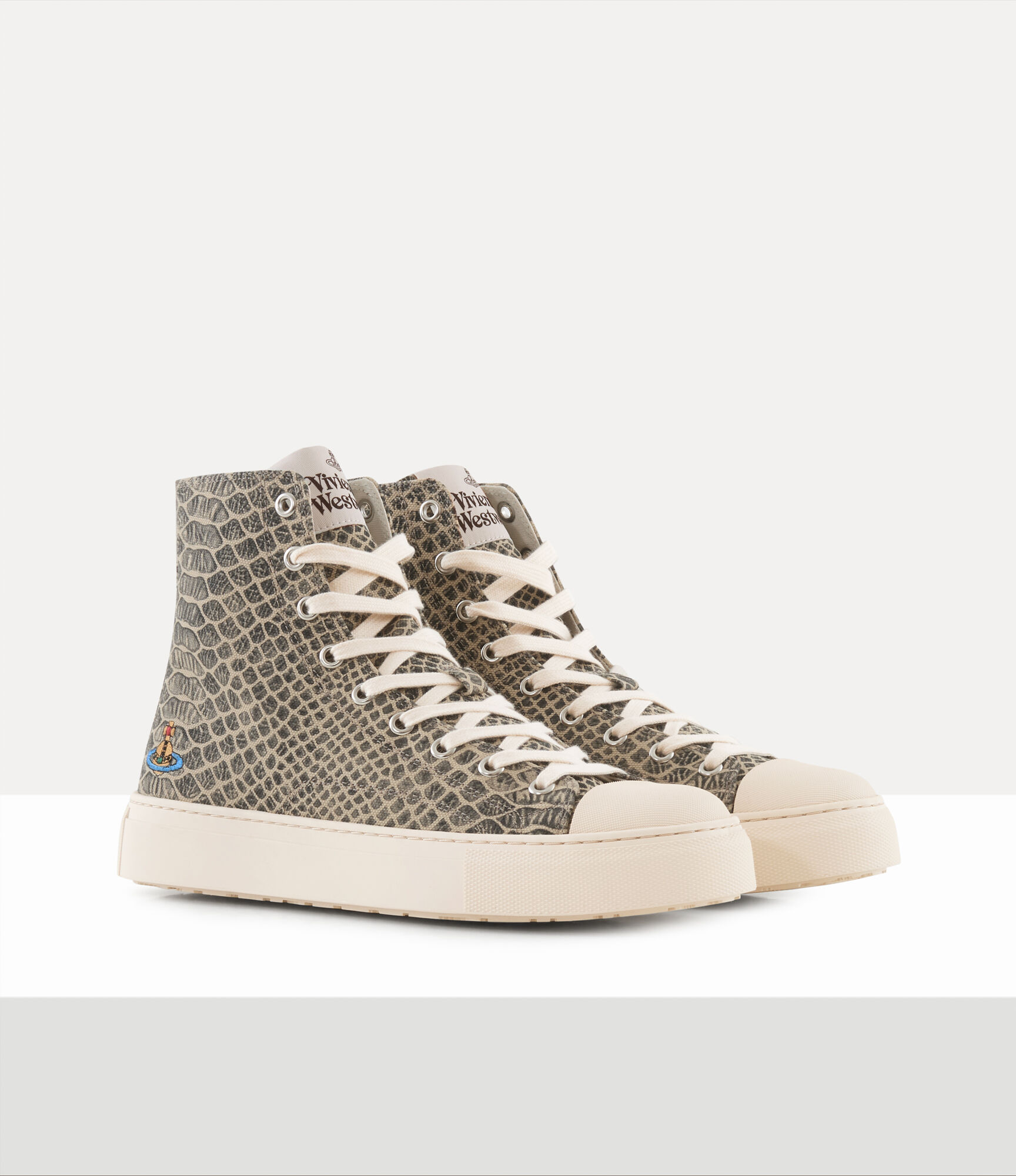 High-Top Plimsoll in BEIGE-SNAKE-EFFECT | Vivienne Westwood®