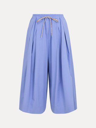 Textured Cotton Box Tuck Pants