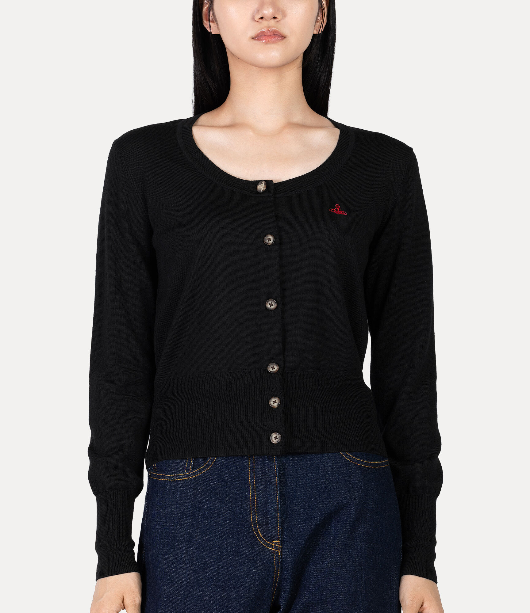 Fine Wool Round Neck Cardigan  large image number 4