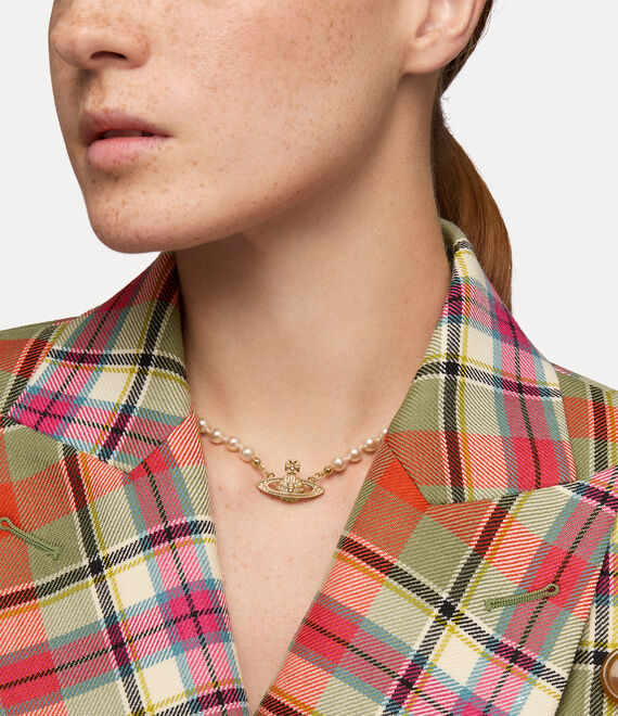 Vivienne Westwood Bas Relief Pearl Necklace Mini Bas Relief Pearl