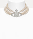 Three row pearl bas relief choker  large image number 2