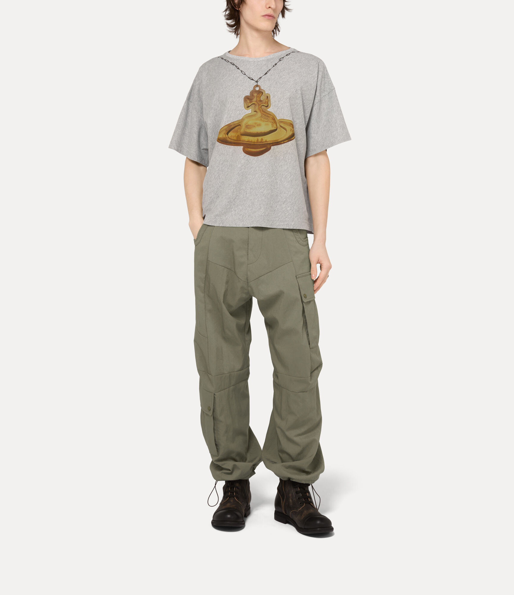 Gold Orb Oversized Box T-shirt   large image number 2